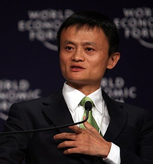 Jack Ma speaks during The Future of the Global...