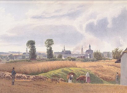 Opava en 1840, peinture de Jakob Alt.