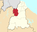 Jeli highlighted in Kelantan, Malaysia 日里县于吉兰丹州的位置