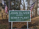 Sign at the John Oliver Memorial Sewer Plant (100 pixels wide)