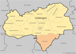 Ligging Geismar in de gemeente Göttingen