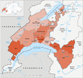 Bezirke des Kantons Waadt bis 2012