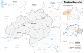 Karte von Region Surselva