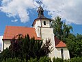 Dorfkirche Ramsdorf: Kirche (mit Ausstattung) und Grabstein an der Kirche