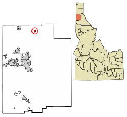 Location of Athol in Kootenai County, Idaho.