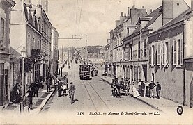 Le tramway avant de traverser le pont depuis Vienne, vers 1910.