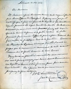 Abbé Joseph U. Leclerc Lettre à un destinataire inconnu 1874-11-16