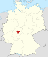 Tyskland, beliggenhed af Vogelsbergkreis markeret