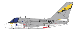 BuNo 160601, an S-3B Viking in service as NL705 with VS-37 in during the 1992-1993 Persian Gulf deployment on the USS Kitty Hawk. This aircraft despite not being a CAG bird was painted in High Visibility colors. In 1994, it would be painted in CAG Bird colors.