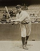 Lou Gehrig in 1923 wearing lengthy stirrup socks with short loops