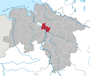 Lage des Landkreis Verden in Niedersachsen (anklickbare Karte)