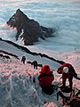 Image 4Climbers ascending Mount Rainier looking at Little Tahoma Peak (from Mountaineering)