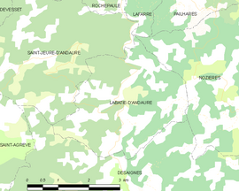 Mapa obce Labatie-d’Andaure
