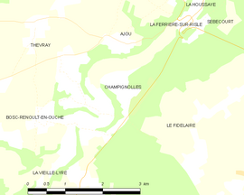 Mapa obce Champignolles