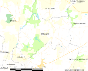 Poziția localității Broualan