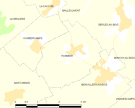 Mapa obce Pommier