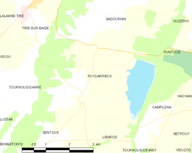 Mapa obce Puydarrieux