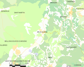 Poziția localității Brue-Auriac