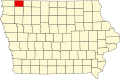 Округ Осеола на карте штата.