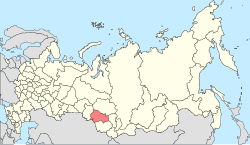 Novosibirsk oblast på kartet over Russland