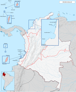 Regione insulare della Colombia - Localizzazione