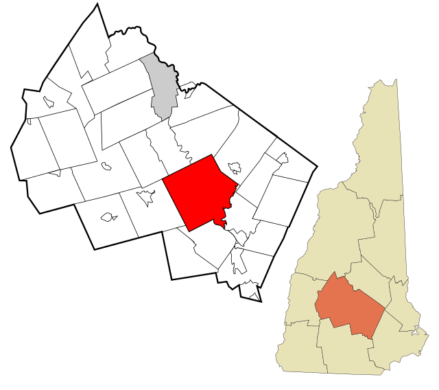 Localização no condado de Merrimack