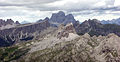 Monte Pelmo (Bildmitte) vom Kleinen Lagazuoi (Lagazuoi piccolo) aus gesehen