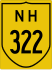 National Highway 322 marker