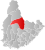 Bygland markert med rødt på fylkeskartet