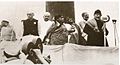 Jawaharlal Nehru, Sarojini Naidu, Khan Abdul Ghaffar Khan, and Maulana Azad at the 1940 Ramgarh session of the Congress in which Azad was elected president for the second time.