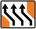 (TW-8.1) Lane management (three lanes shift to the right)