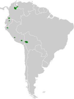 Distribución geográfica del nictibio andino.