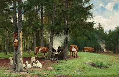 Girl with cattle (1890)