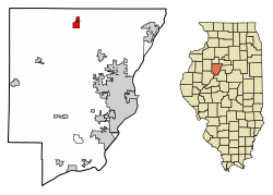 Location of Princeville in Peoria County, Illinois.
