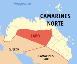 Labo na Camarines Norte Coordenadas : 14°9'22"N, 122°49'46"E