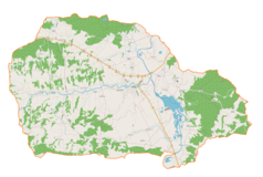 Mapa konturowa gminy Pilzno, w centrum znajduje się punkt z opisem „Pilzno, cmentarz wojenny nr 237”