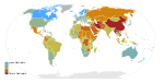 Världskarta över pressfrihetsrankning.