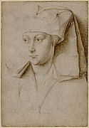 ローヒル・ファン・デル・ウェイデン『未知の若い女性の肖像』1435年-1440年頃 大英博物館所蔵