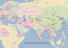 Mapa das viaxes de Marco Polo