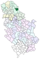Localisation de la municipalité de Žitište en Serbie