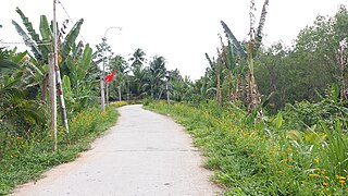 đường bê tông chạy ra khu vực trại rắn Đồng Tâm [Thạnh Phú].
