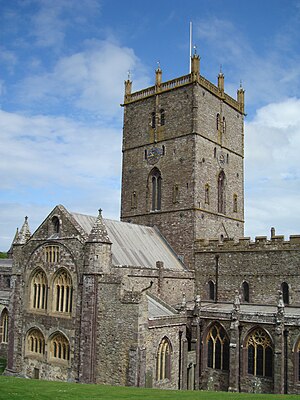 Photograph of St Davids Cathedral, Wales - Tow...