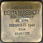 Stolperstein für Berta Nussbaum (Domstraße 32)