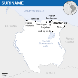 Mapa de Suriname