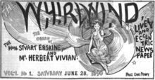 The masthead of the first issue of The Whirlwind The Whirlwind newspaper.png