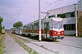 A storaged metre-gauge V2A tram (converted at Nicolina Works) in Iași