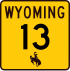 Wyoming Highway 13 marker