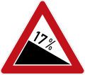 Zeichen 108-17Gefälle 17 %;bisher Zeichen 108-63