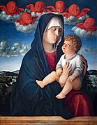 『赤い智天使の聖母』1485年-1490年頃 アカデミア美術館所蔵