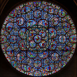 « La création du monde », rosace nord de l'église Notre-Dame de Dijon.